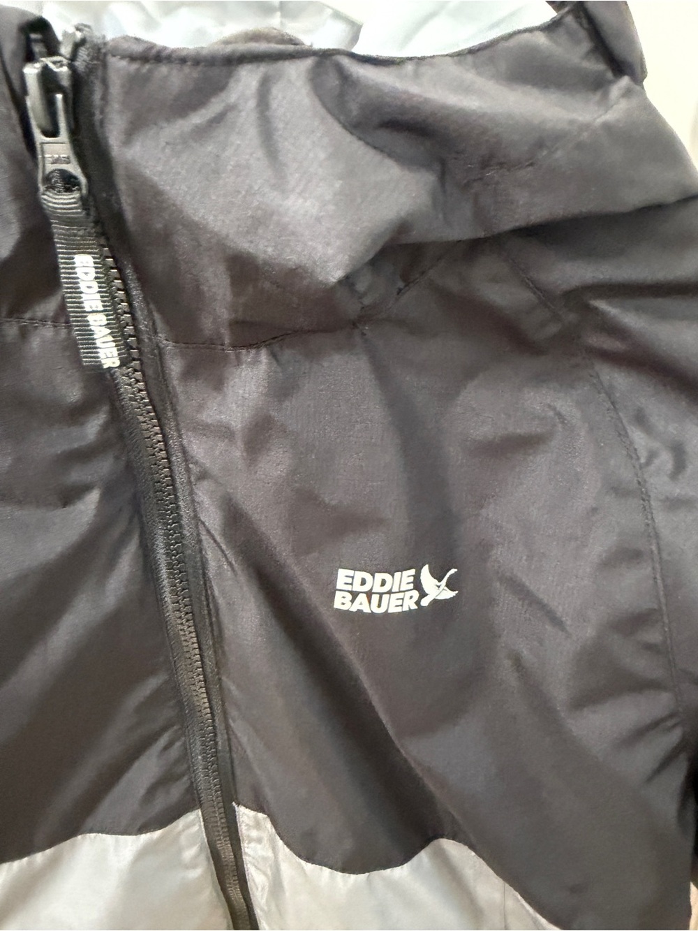 Eddie Bauer Black and Gray Kids' Hooded Rain Jacket - Picture 2 of 6